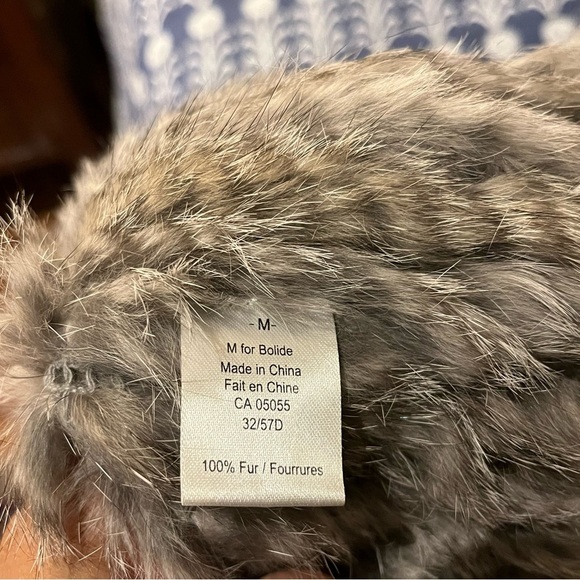 Genuine Fur Boho Grey Open Front Vest - Picture 8 of 10